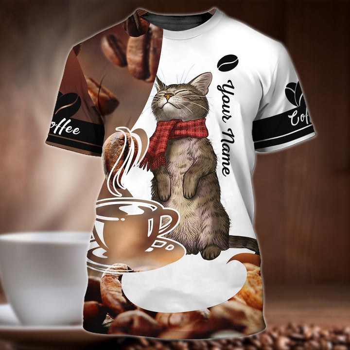 Coffee Cat Custom Name 3D All Over Print | For Men & Women | Adult | CN165-BehighStyle