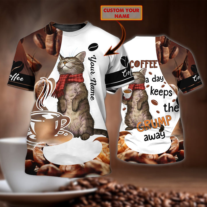 Coffee Cat Custom Name 3D All Over Print | For Men & Women | Adult | CN165-BehighStyle