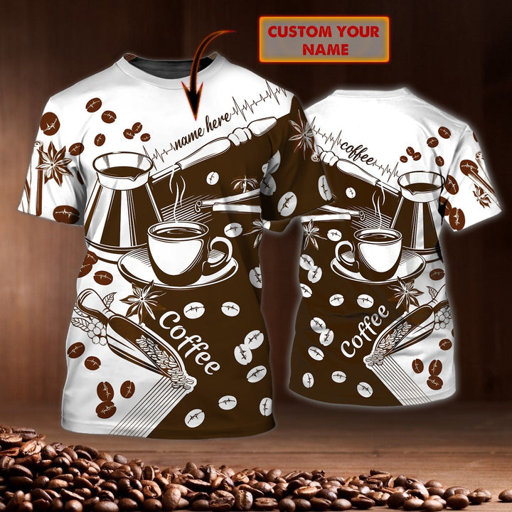 Coffee Love Addict Custom Name 3D All Over Print | For Men & Women | Adult | CN162-BehighStyle