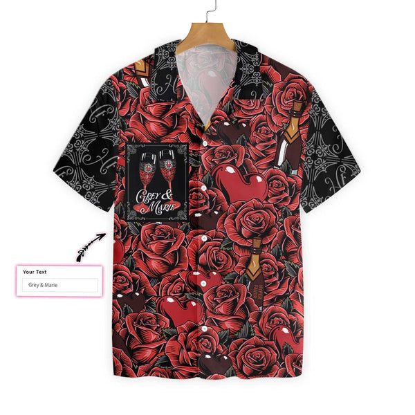 Color Of Love Red Flower Sticker Custom Name Hawaiian Shirt | For Men & Women | HN613-BehighStyle