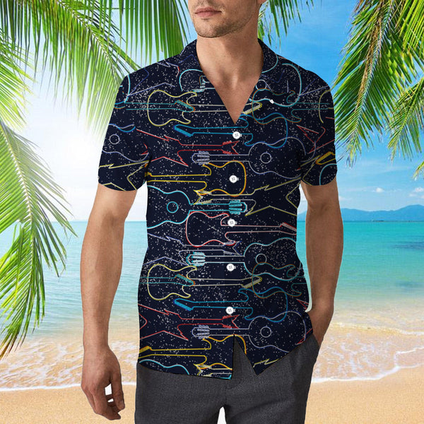 Colorful Acoustic And Electric Guitars Hawaiian Shirt | For Men & Women | HW853-BehighStyle