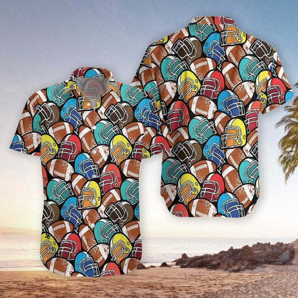 Colorful American Football Aloha Hawaiian Shirt | HW3064