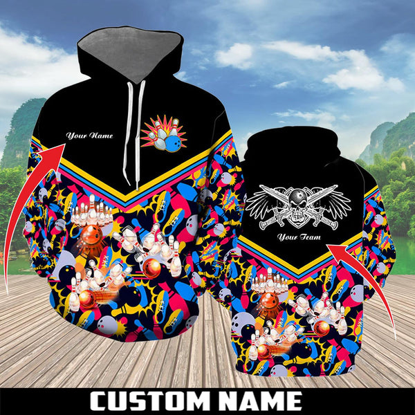 Colorful Bowling Custom Name 3D All Over Print | Adult | CN195