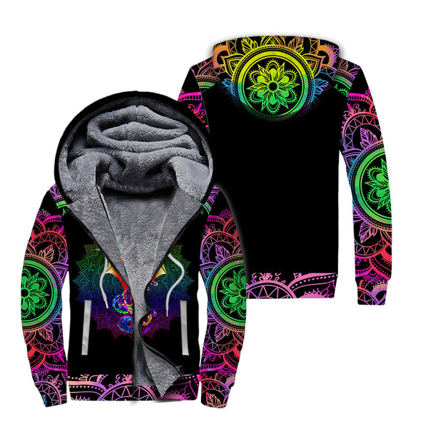 Colorful Dragon Fleece Zip Hoodie All Over Print | For Men & Women | FT4309