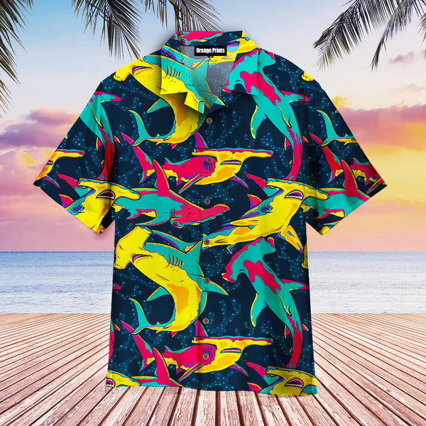 Colorful Hammerhead Shark Aloha Hawaiian Shirt | For Men & Women | HW477-BehighStyle