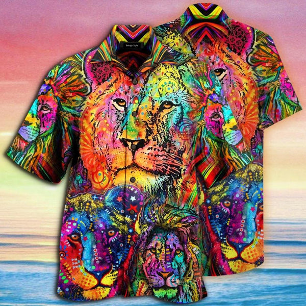 Colorful Lion King Hawaiian Shirt | For Men & Women | HW116-BehighStyle