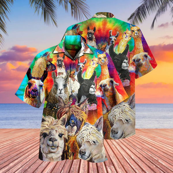 Colorful Llama Funny Cool Design Aloha Hawaiian Shirt | For Men & Women | HW735-BehighStyle