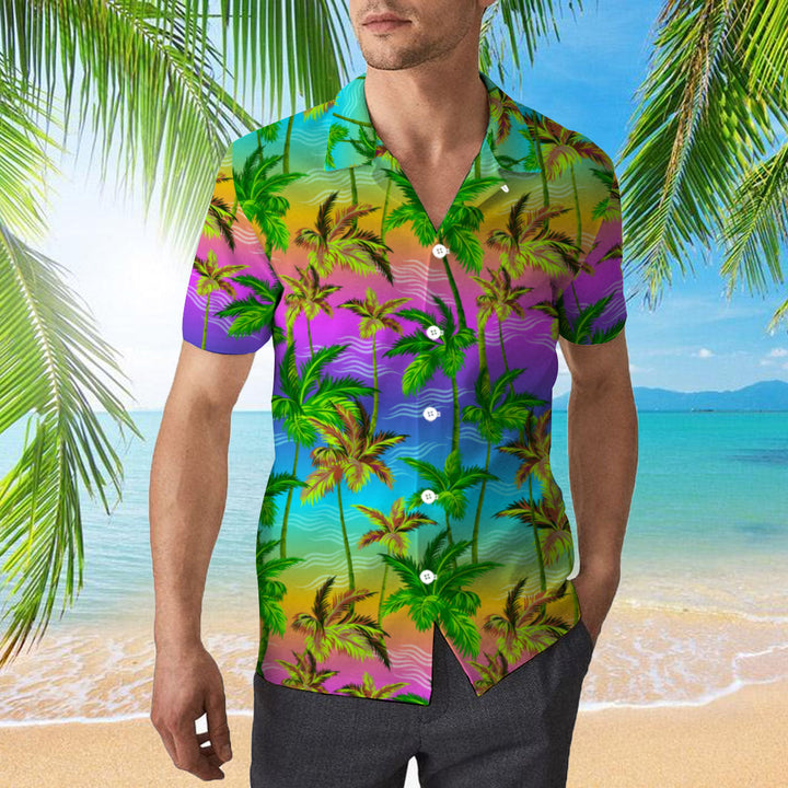 Colorful Palm Trees Tropical Hawaiian Shirt | For Men & Women | HW1948-BehighStyle