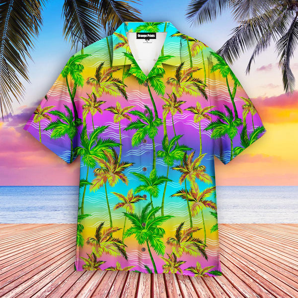 Colorful Palm Trees Tropical Hawaiian Shirt | For Men & Women | HW1948-BehighStyle