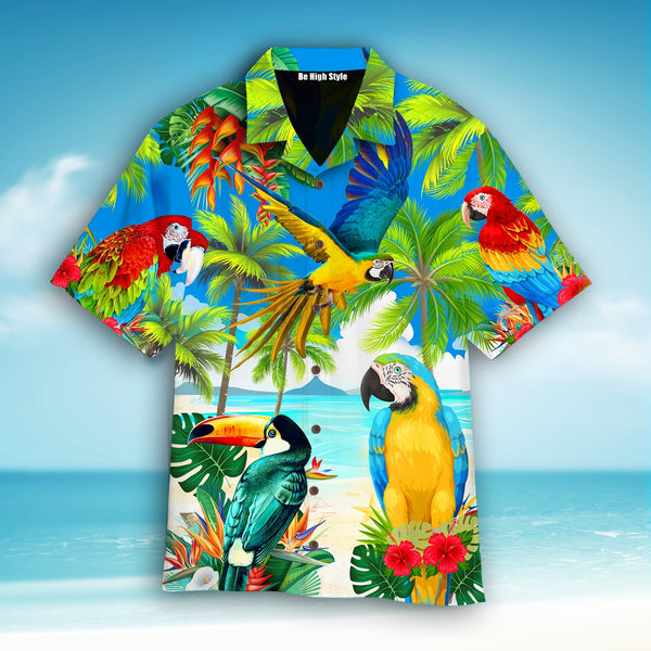 Colorful Parrot Tropical Beach Hawaiian Shirt | For Men & Women | HW1275-BehighStyle
