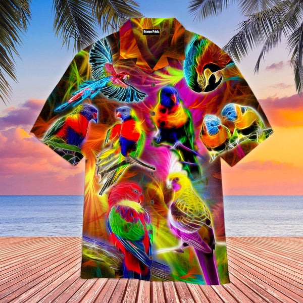 Colorful Parrots Neon Aloha Hawaiian Shirt | For Men & Women | HW1335-BehighStyle