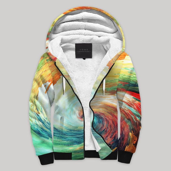 Colorful Rainbow Fleece Zip Hoodie All Over Print | FZ850