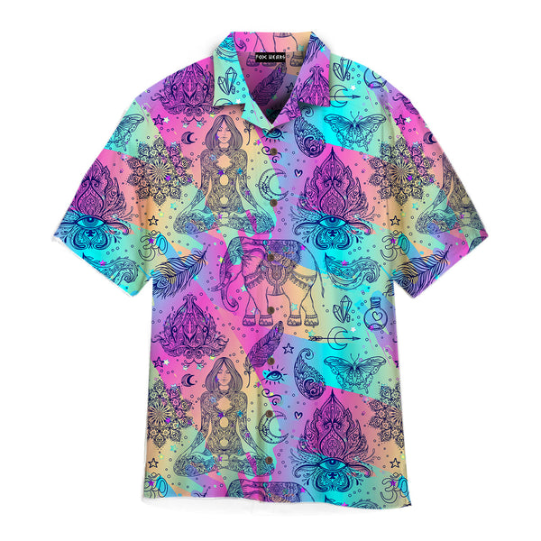 Colorful Rainbow Seamless Pattern Of Boho Style Elements Hawaiian Shirt | For Men & Women | HW1946-BehighStyle