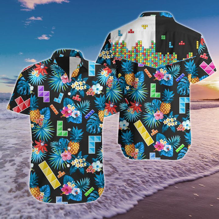 Colorful Tetris Game Aloha Hawaiian Shirt | For Men & Women | HW745-BehighStyle
