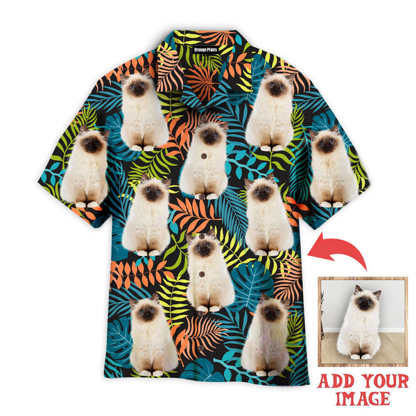 Colorful Tropical Palms Custom Photo Hawaiian Shirt | P256