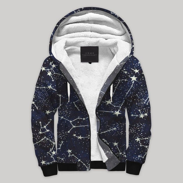 Constellation Sherpa Fleece Zip Hoodie All Over Print | FZ681