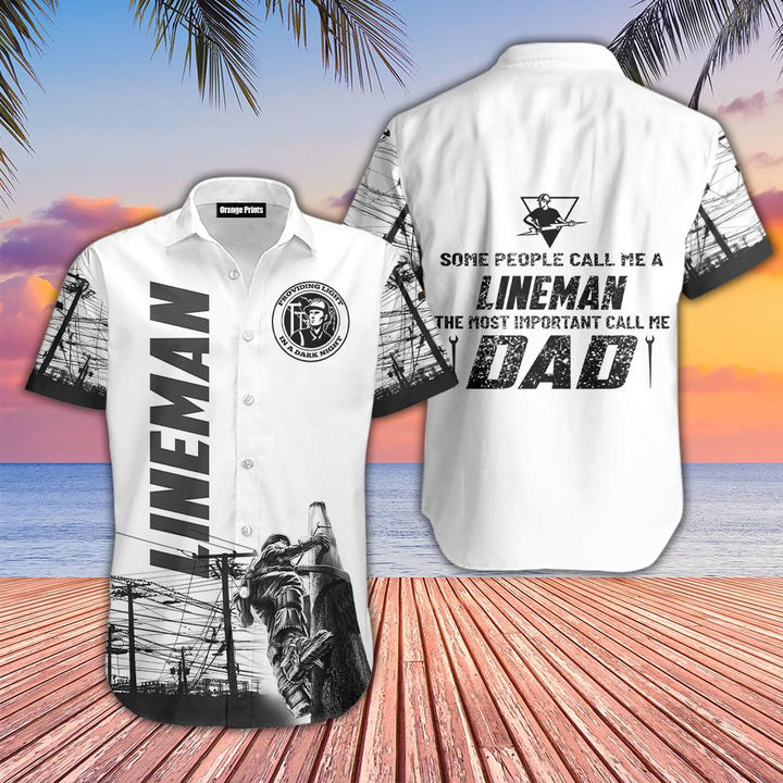 Cool Black White Lineman Hawaiian Shirt | For Men & Women | HW1939-BehighStyle