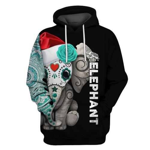 Cool Elephant Flower Christmas 3D All Over Print | Adult | HP2642