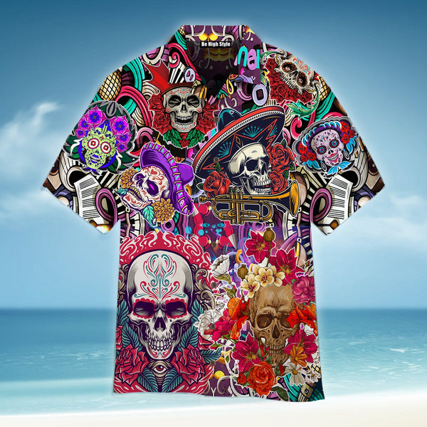 Cool Skull Day Of The Dead Hawaiian Shirt | For Men & Women | HW2113