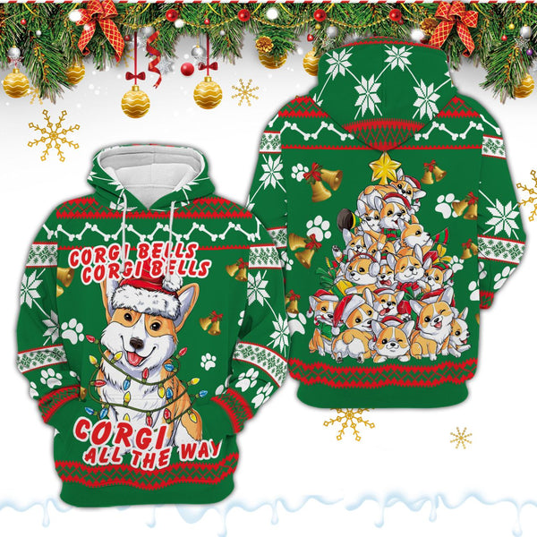 Corgi Dog Bells Christmas 3D All Over Print | Adult | HP2173