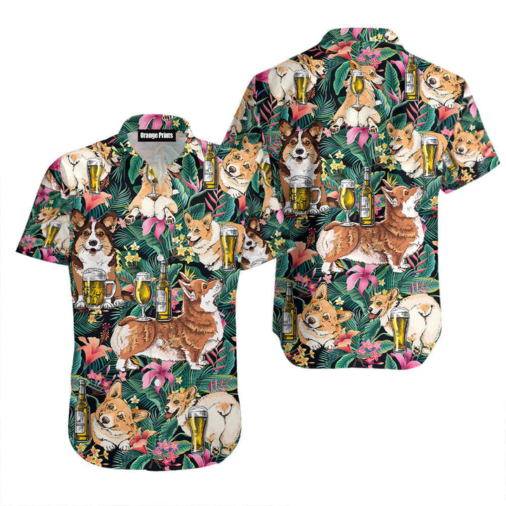 Corgi Dog Drink Beer Aloha Hawaiian Shirt | For Men & Women | HW974-BehighStyle