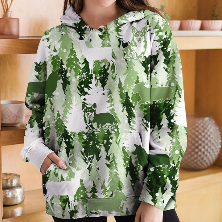 Corgi Dog Green Forest Christmas 3D All Over Print | For Men & Women | Adult | HP1981-BehighStyle