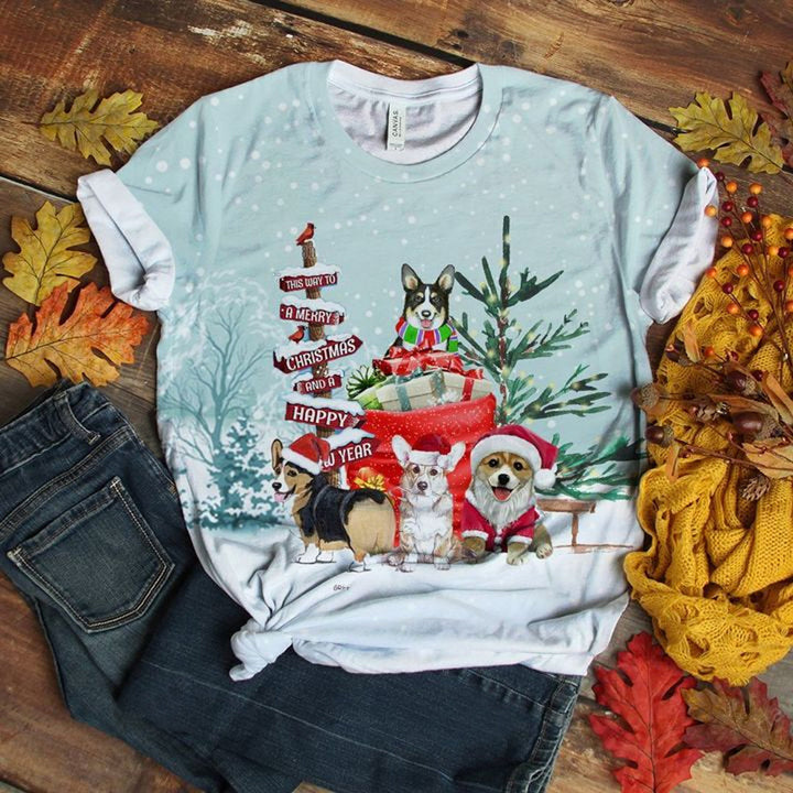 Corgi Lovely Christmas 3D All Over Print | For Men & Women | Adult | HP1983-BehighStyle
