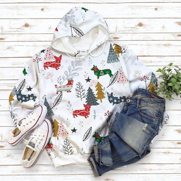 Corgi White Christmas 3D All Over Print | Adult | HP2160