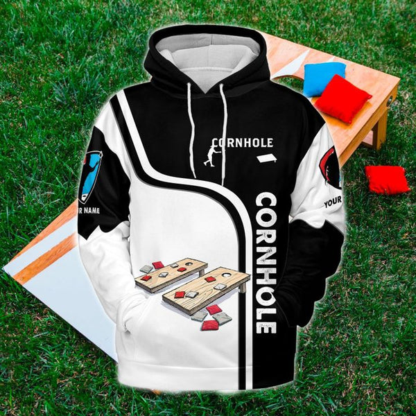 Cornhole Black Custom Name 3D All Over Print | Adult | CN264