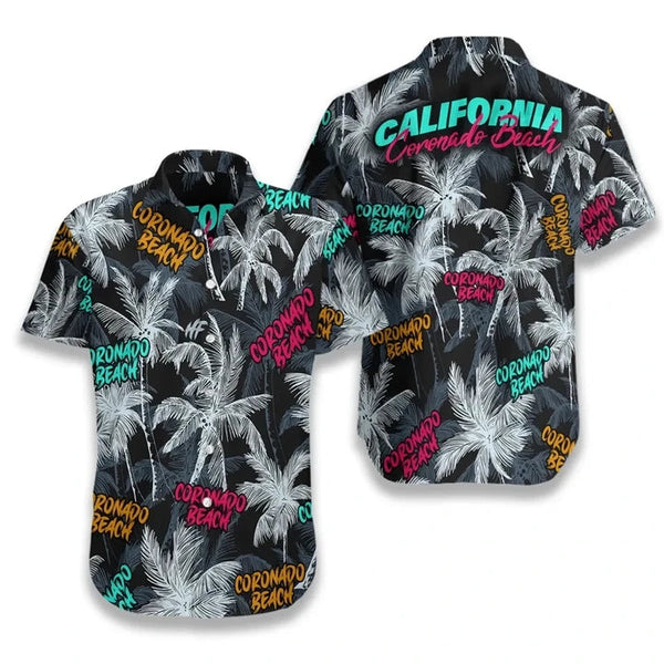Coronado Beach Coconut Tree Hawaiian Shirt | HW2991