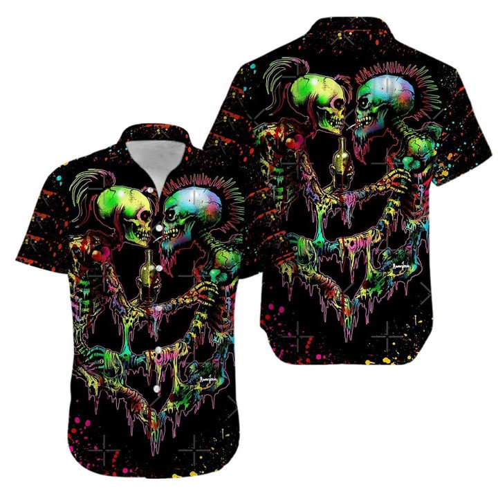 Couple Skull Cool Trippy Hawaiian Shirt | For Men & Women | HW1774-BehighStyle