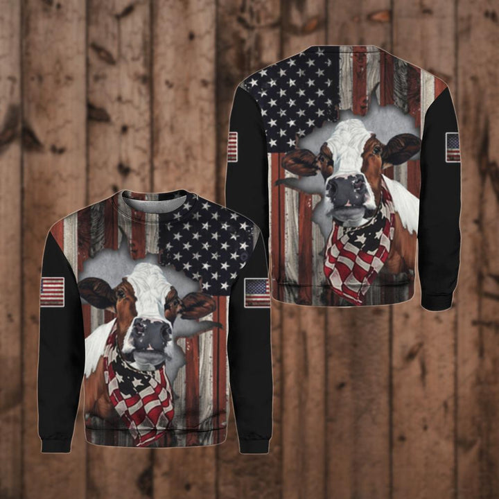 Cow American Flag Patriotic 3D All Over Print | For Men & Women | Adult | HO1865-BehighStyle