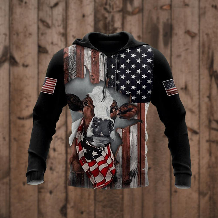 Cow American Flag Patriotic 3D All Over Print | For Men & Women | Adult | HO1865-BehighStyle