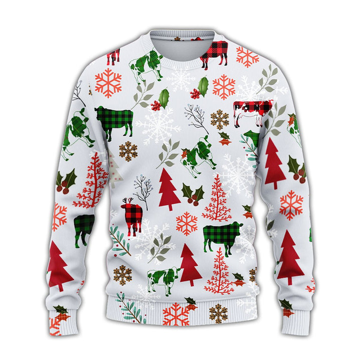 Cow Christmas Time Ugly Christmas Sweater | For Men & Women | Adult | US1623-BehighStyle