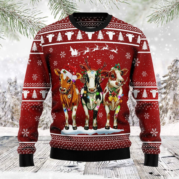 Cow Christmas Ugly Christmas Sweater | For Men & Women | Adult | US1355-BehighStyle