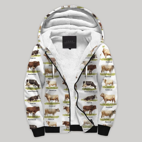 Cow Farmers Fleece Zip Hoodie All Over Print | FZ855