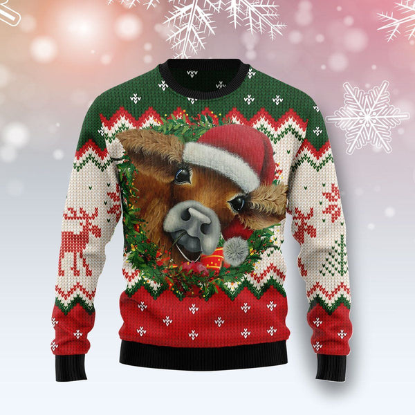 Cow Xmas Funny Christmas Ugly Christmas Sweater | Adult | US2129