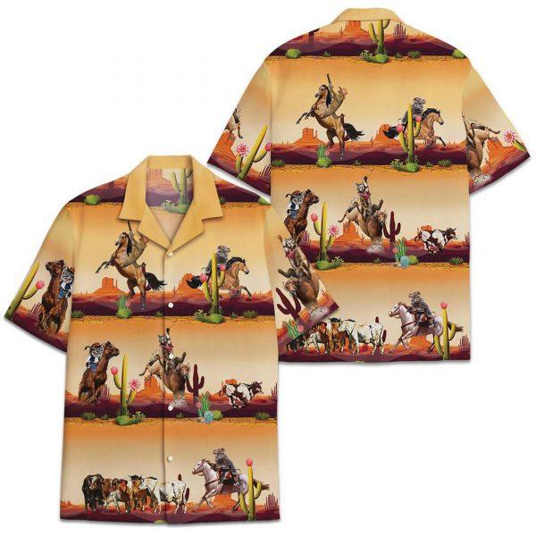 Cowboy Cat Hawaiian Shirt | For Men & Women | HW1801-BehighStyle