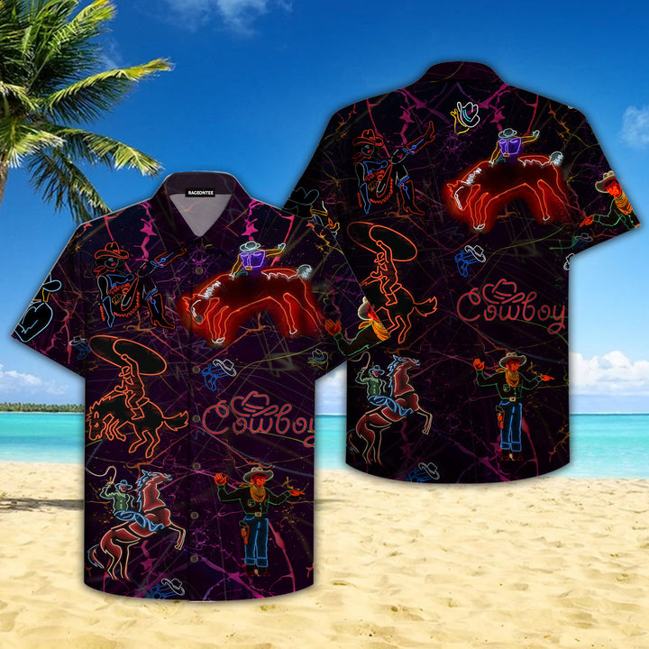 Cowboy Neon Love Life Hawaiian Shirt | For Men & Women | HW1937-BehighStyle