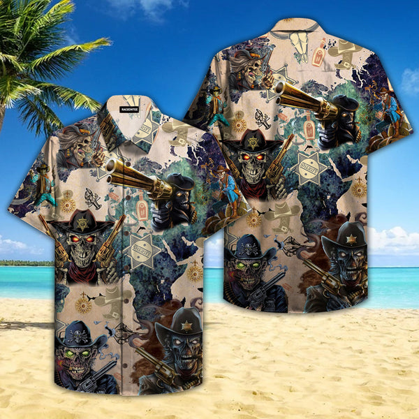 Cowboy Skull Aloha Hawaiian Shirt | For Men & Women | HW696-BehighStyle