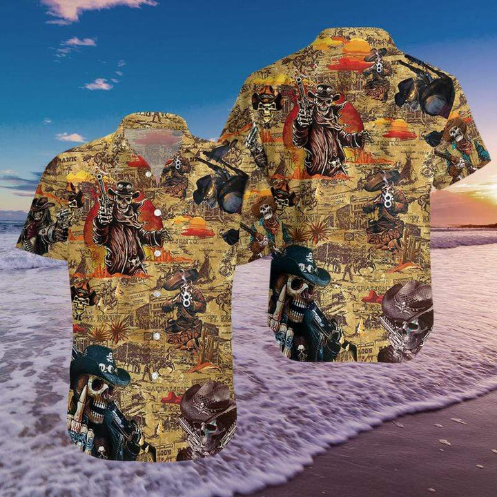 Cowboy Skull Unisex Aloha Hawaiian Shirt | For Men & Women | HW698-BehighStyle