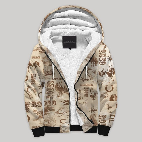 Cowboy Vintage Fleece Zip Hoodie All Over Print | FZ840