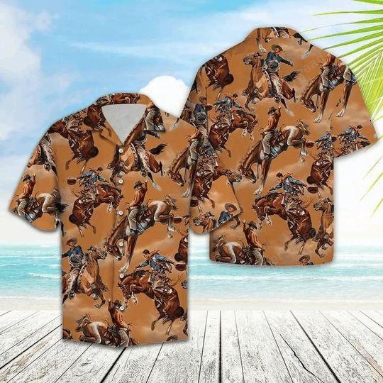 Cowboys Hangout Together Brown Amazing Design Aloha Hawaiian Shirt | For Men & Women | HW701-BehighStyle