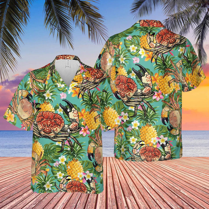 Crab Pineapple Floral Tropical Aloha Hawaiian Shirt | For Men & Women | HW1283-BehighStyle