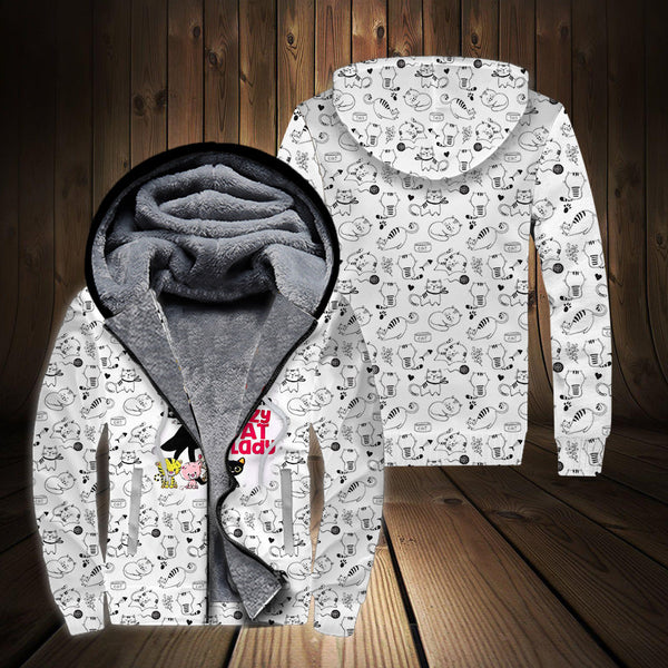 Crazy Cat Lady Fleece Zip Hoodie All Over Print | FZ294