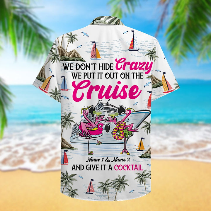 Cruising Flamingo Couple Custom Name Hawaiian Shirt | For Men & Women | HN729-BehighStyle