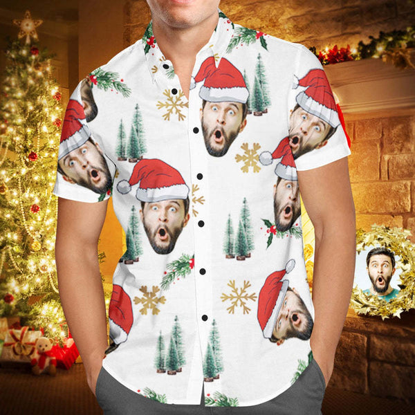 Custom Face Christmas Custom Photo Hawaiian Shirt | P304