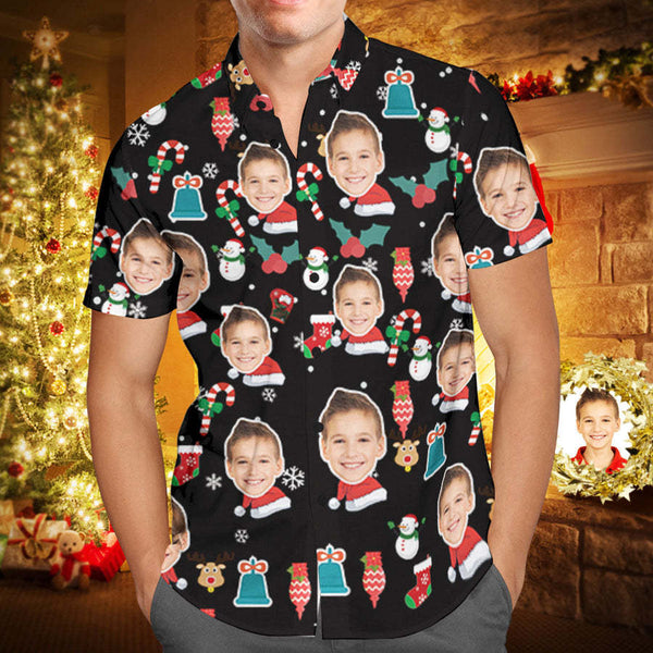 Custom Face Snowman Christmas Custom Photo Hawaiian Shirt | P305