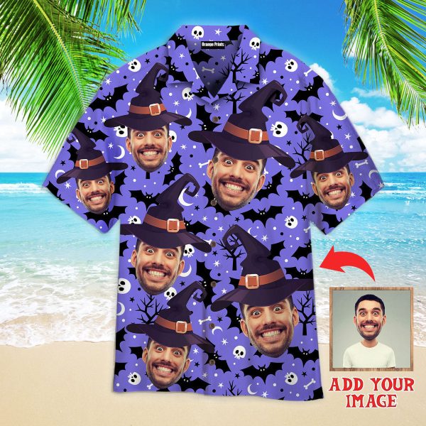 Custom Funny Face Happy Halloween Custom Photo Hawaiian Shirt | P207