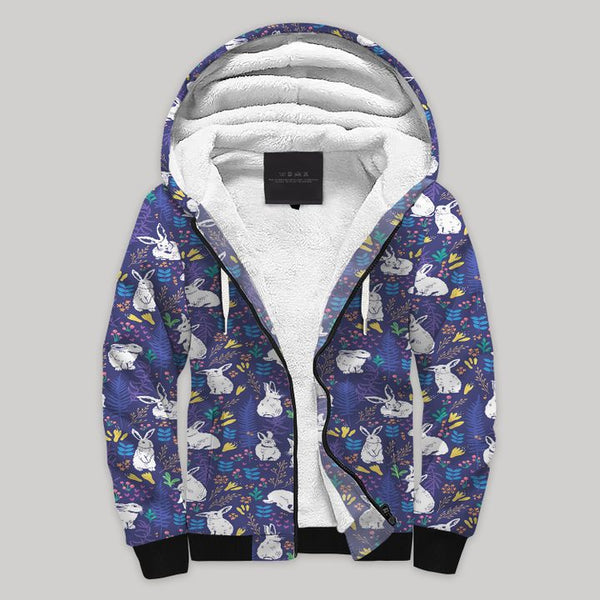Cute Bunny Fleece Zip Hoodie All Over Print | FZ849